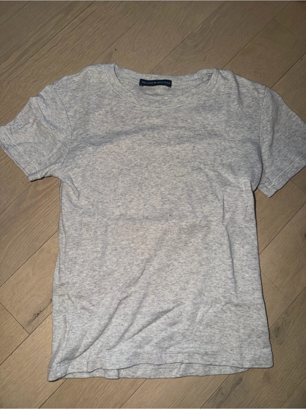 Brandy Melville Heather Gray Crew Neck T-Shirt One Size